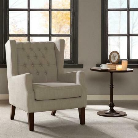 MADISON PARK Maxwell Button Tufted Wing Chair, Linen FPF18-0435